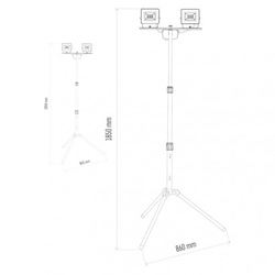 LED reflektor HOBBY SLIM, 2× 20W + trojnožka