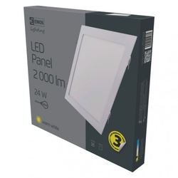 LED panel 300x300, čtvercový vestavný bílý, 24W teplá bílá