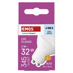 LED žárovka Classic MR16 / GU10 / 3 W (32 W) / 345 lm / studená bílá