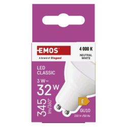 LED žárovka Classic MR16 / GU10 / 3 W (32 W) / 345 lm / neutrální bílá