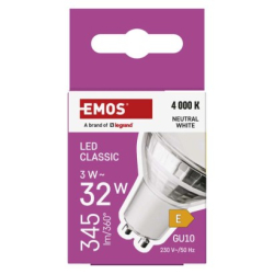 LED žárovka Classic MR16 / GU10 / 3 W (32 W) / 345 lm / neutrální bílá