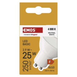 LED žárovka Basic MR16 / GU10 / 2,9 W (25 W) / 250 lm / neutrální bílá