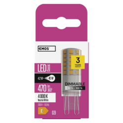 LED žárovka Classic JC / G9 / 4,2 W (40 W) / 470 lm / neutrální bílá