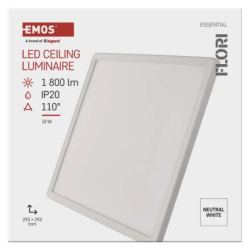 LED přisazené svítidlo FLORI čtvercové, bílé, 18W, neutrální bílá