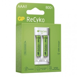 Nabíječka baterií GP Eco E211 + 2× AAA ReCyko 800