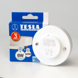 Tesla - LED žárovka, GX53, 6W, 230V, 480lm, 25 000h, 4000K denní bílá, 180st