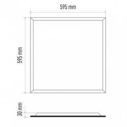 LED panel backlit 60×60, čtvercový vestavný bílý, 34W neutr. b.