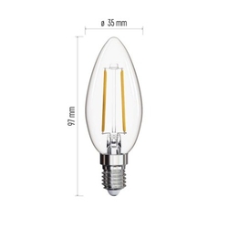 LED žárovka Filament Candle 1.8W E14 teplá bílá