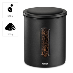 Xavax Barista dóza na 500 g zrnkové kávy nebo 700 g mleté kávy, vzduchotěsná, matná černá