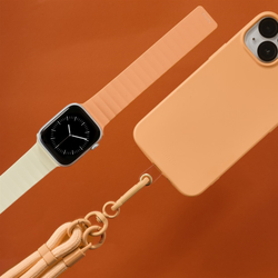 Hama Fantastic Feel, řemínek pro Apple Watch 42/44/45/49 mm, magnetický, oranžový/béžový