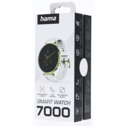 Hama 7000, smart hodinky, telefonování, AMOLED 1,32", voděodolné IP68/3 ATM, bílé