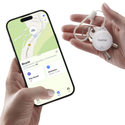 Hama lokalizační čip/ vyhledávač klíčů/ předmětů, Apple Find My, certifikace MFi, Bluetooth, bílý