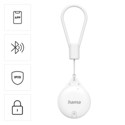 Hama lokalizační čip/ vyhledávač klíčů/ předmětů, Apple Find My, certifikace MFi, Bluetooth, bílý