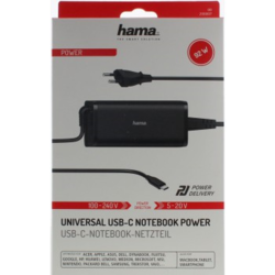 Hama USB-C napájecí zdroj, Power Delivery, 5-20 V, 92 W