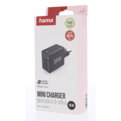 Hama rychlá USB nabíječka 1x USB-C + 3x USB-A, PD/QC, 35 W