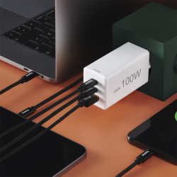 Hama rychlá USB nabíječka GaN 2x USB-C + USB-A, PD/QC, 100 W