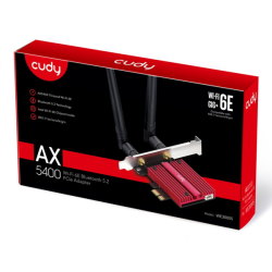 Cudy AX5400 Wi-Fi 6E PCI-Express síťová karta, Tri-Band, ext. anténa (WE3000S)