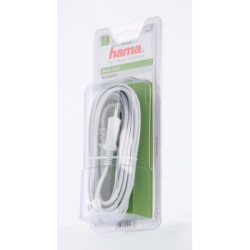 Hama síťový napájecí kabel, 2pólová vidlice, 5 m, bílý