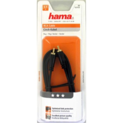 Hama video kabel cinch - cinch, pozlacený, 3*, 1,5 m