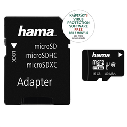 Hama microSDHC 16 GB Class 10 UHS-I 80 MB/s + Adapter/Mobile