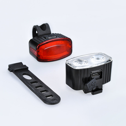 Solight set nabíjecích cyklo svítilen, 160lm přední, zadní červená, Li-Ion, USB